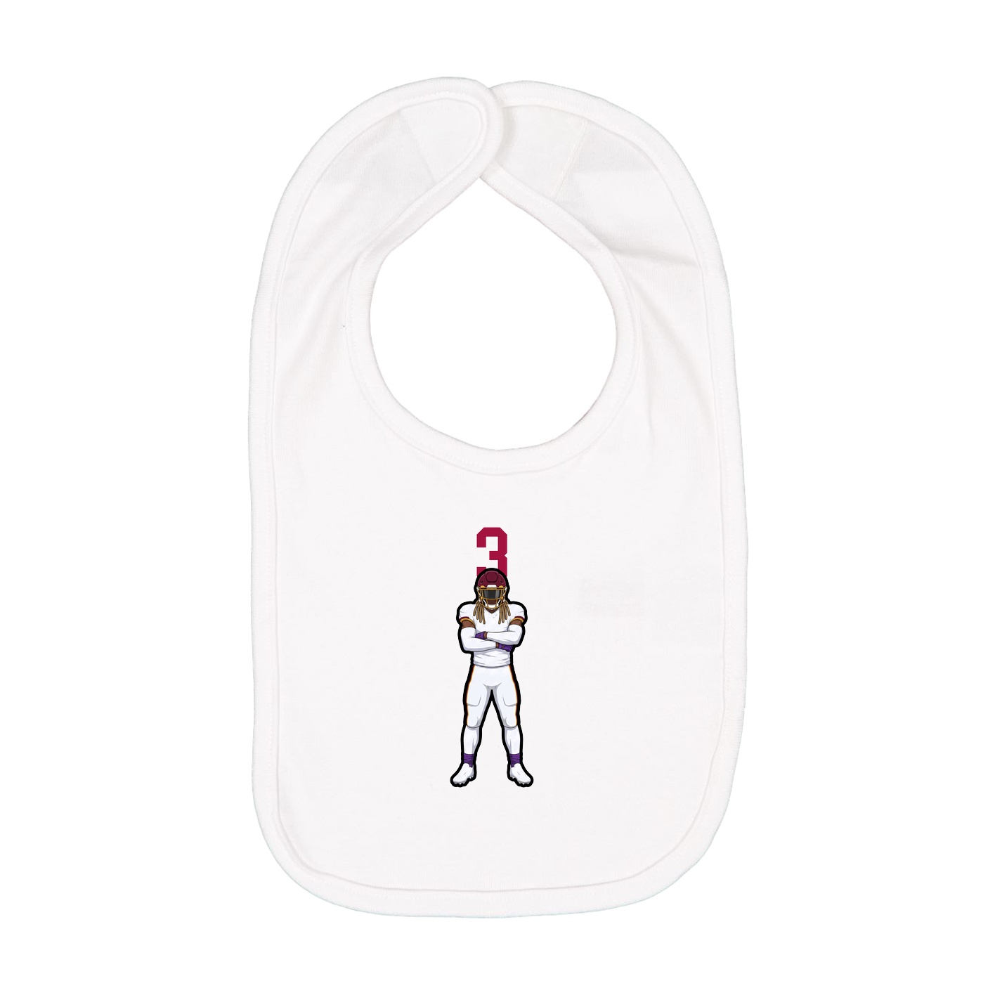 Infant Bib — Number Top in White