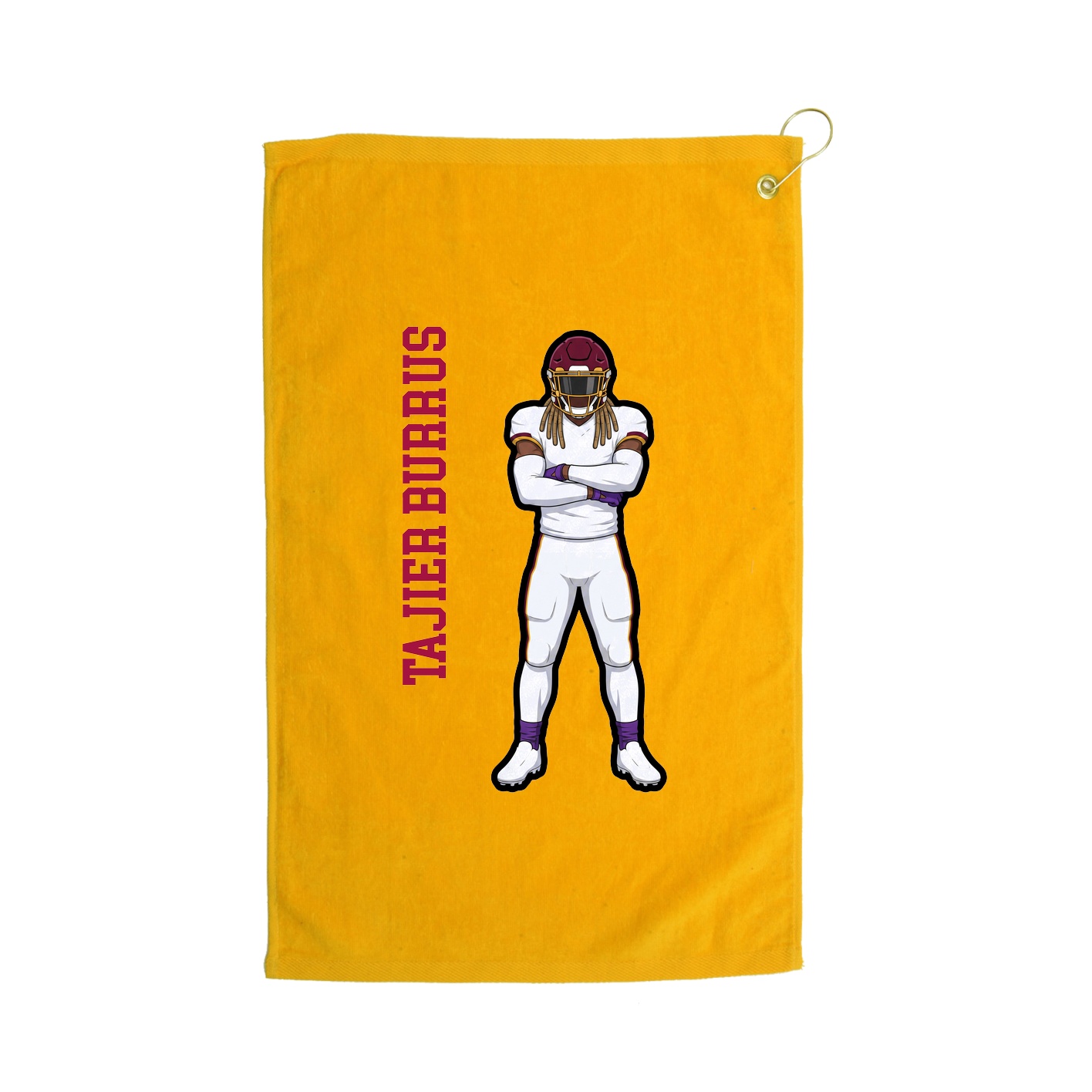 Golf Towel — Name Vertical in Gold