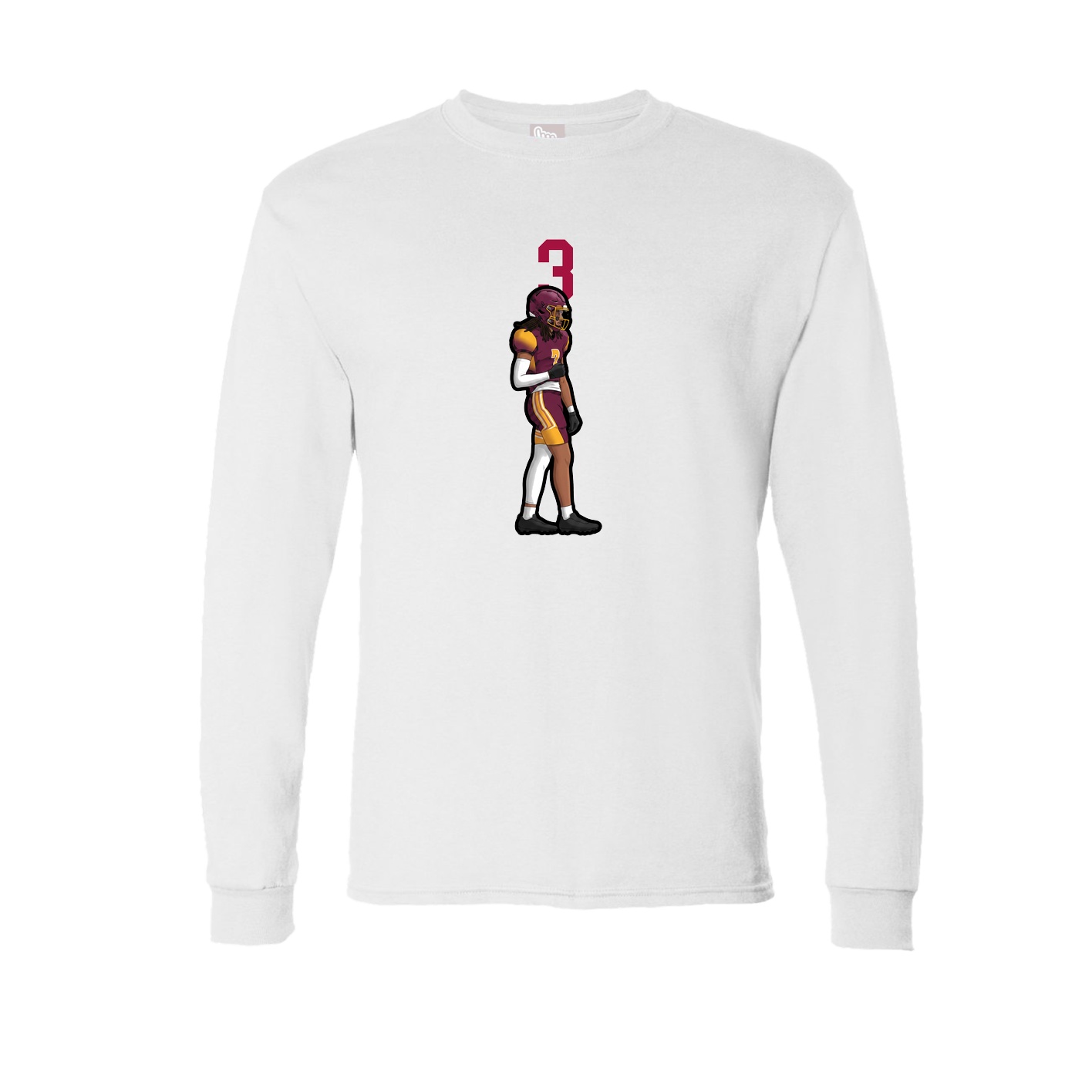Long Sleeve Tee — Number Top in White