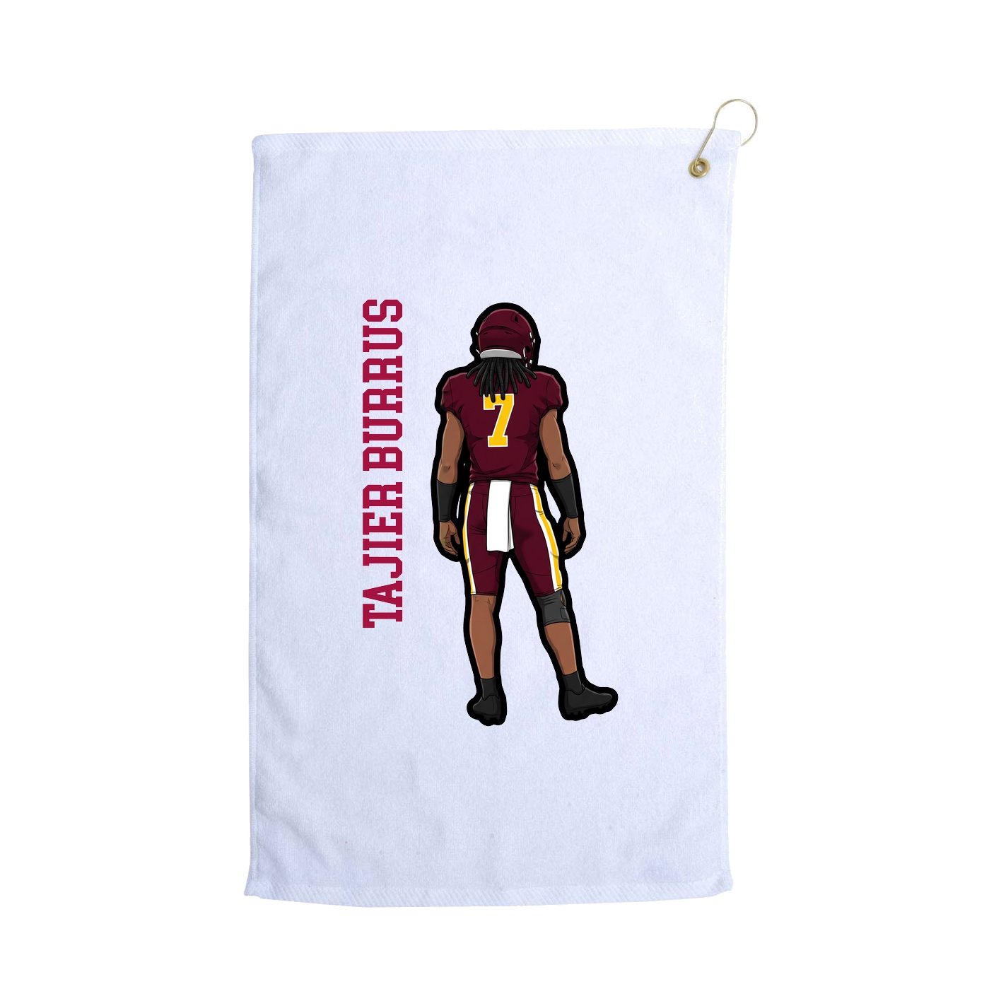 Golf Towel — Name Vertical in White