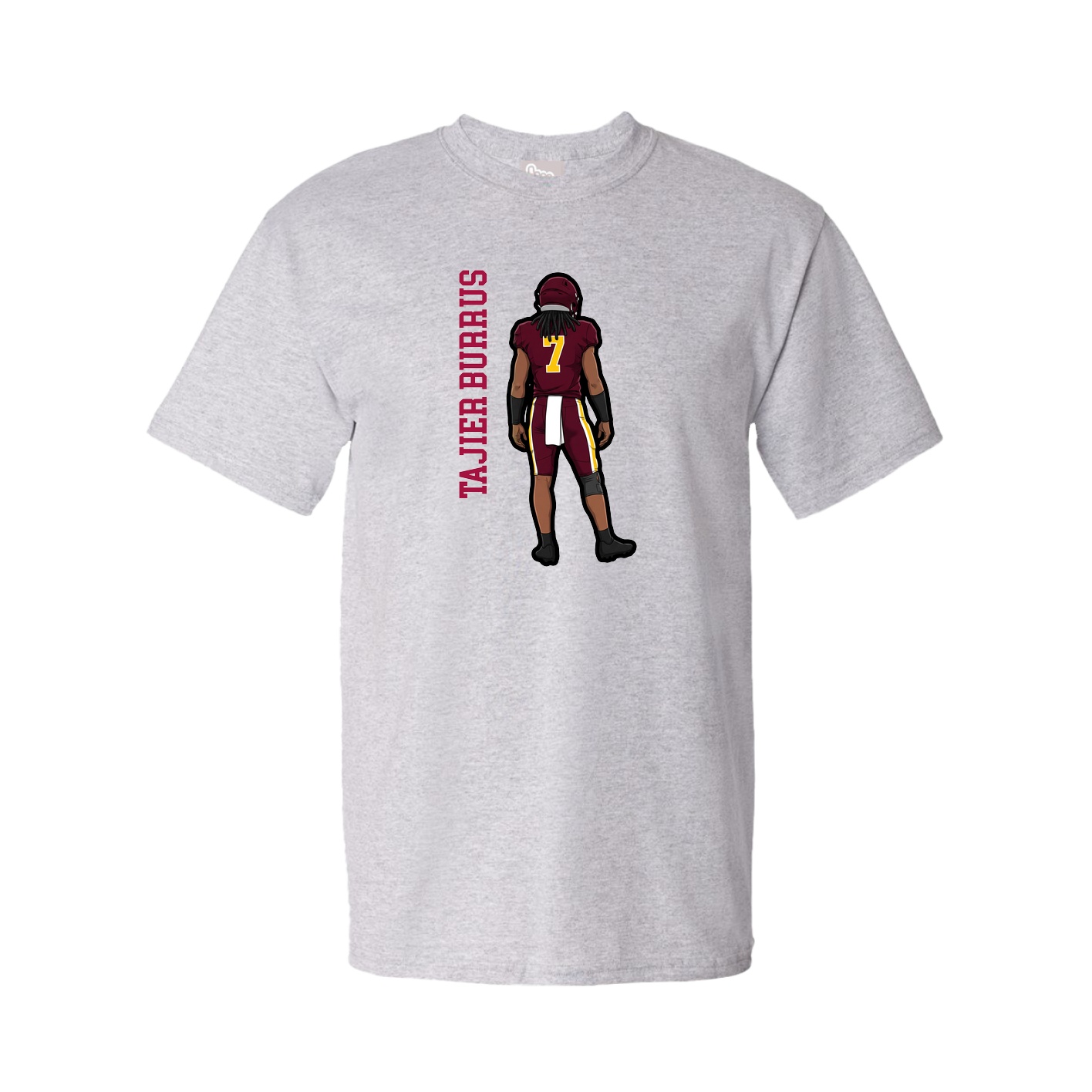 Youth Tee — Name Vertical in Grey