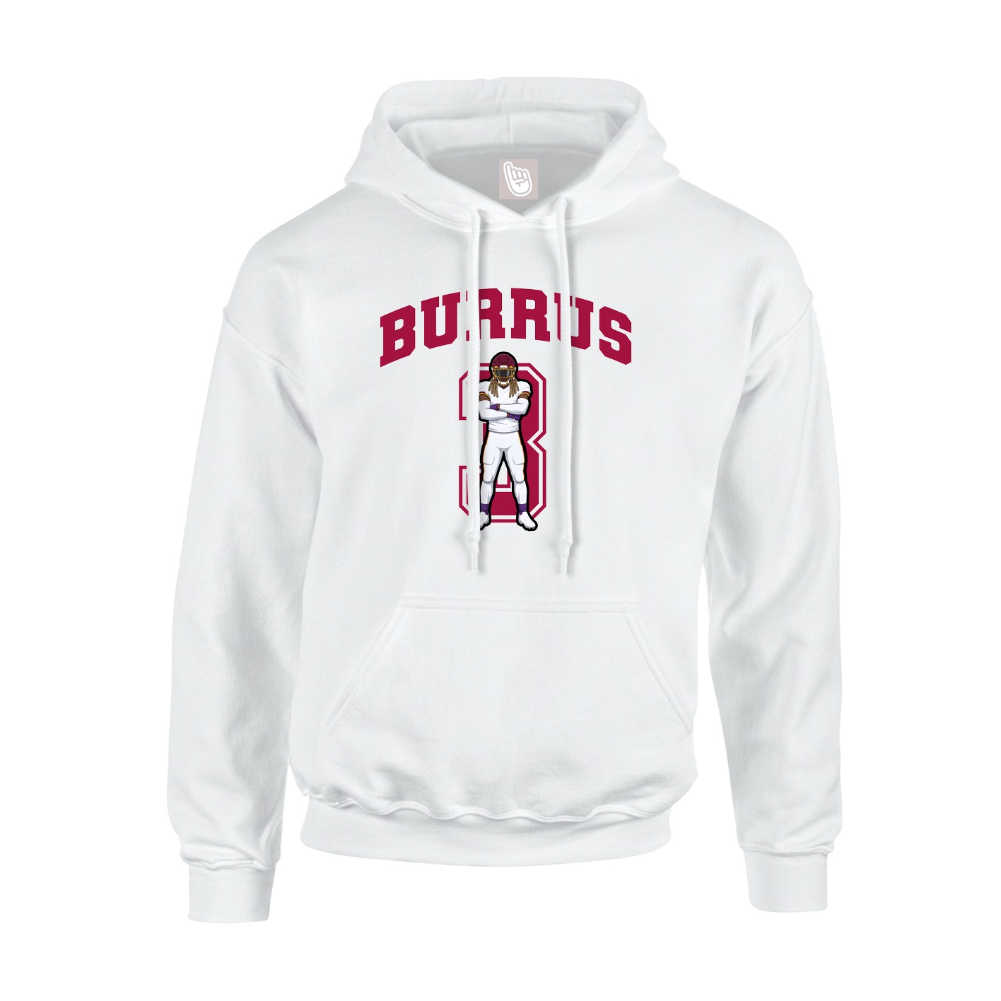 Hoodie — Number in White