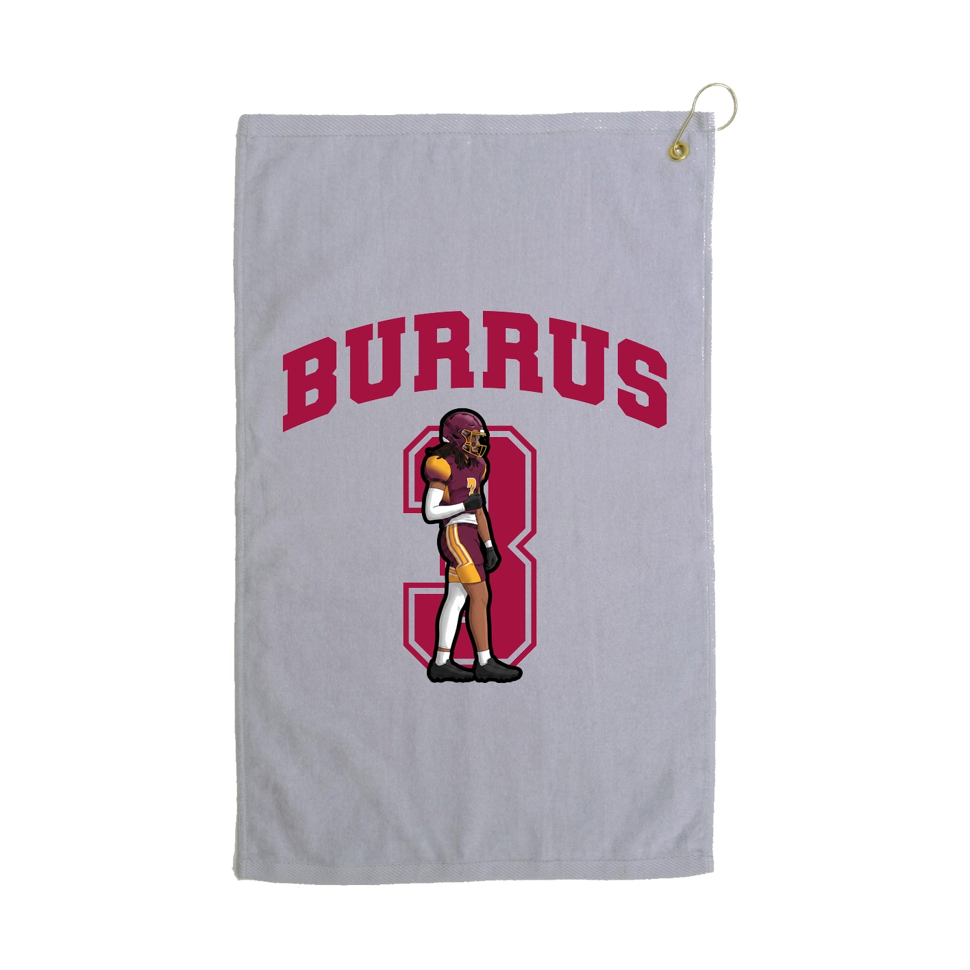 Golf Towel — Number in Grey