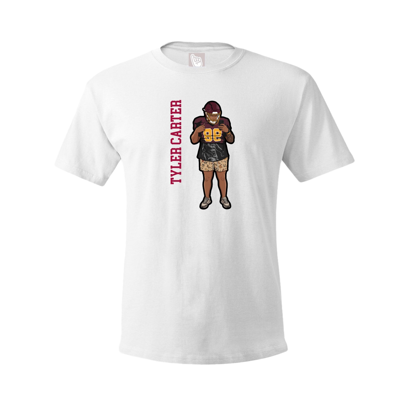 Youth Tee — Name Vertical in White