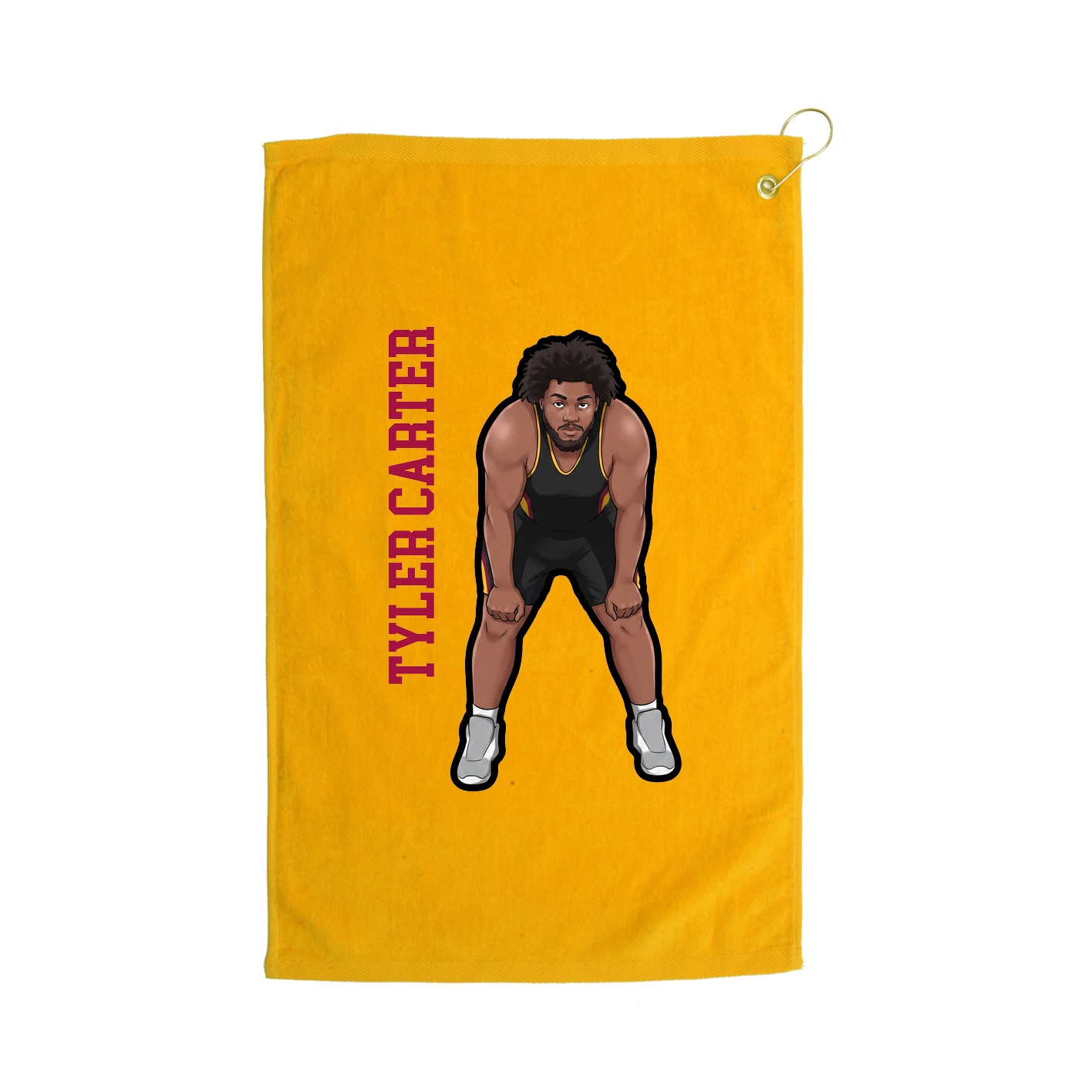 Golf Towel — Name Vertical in Gold