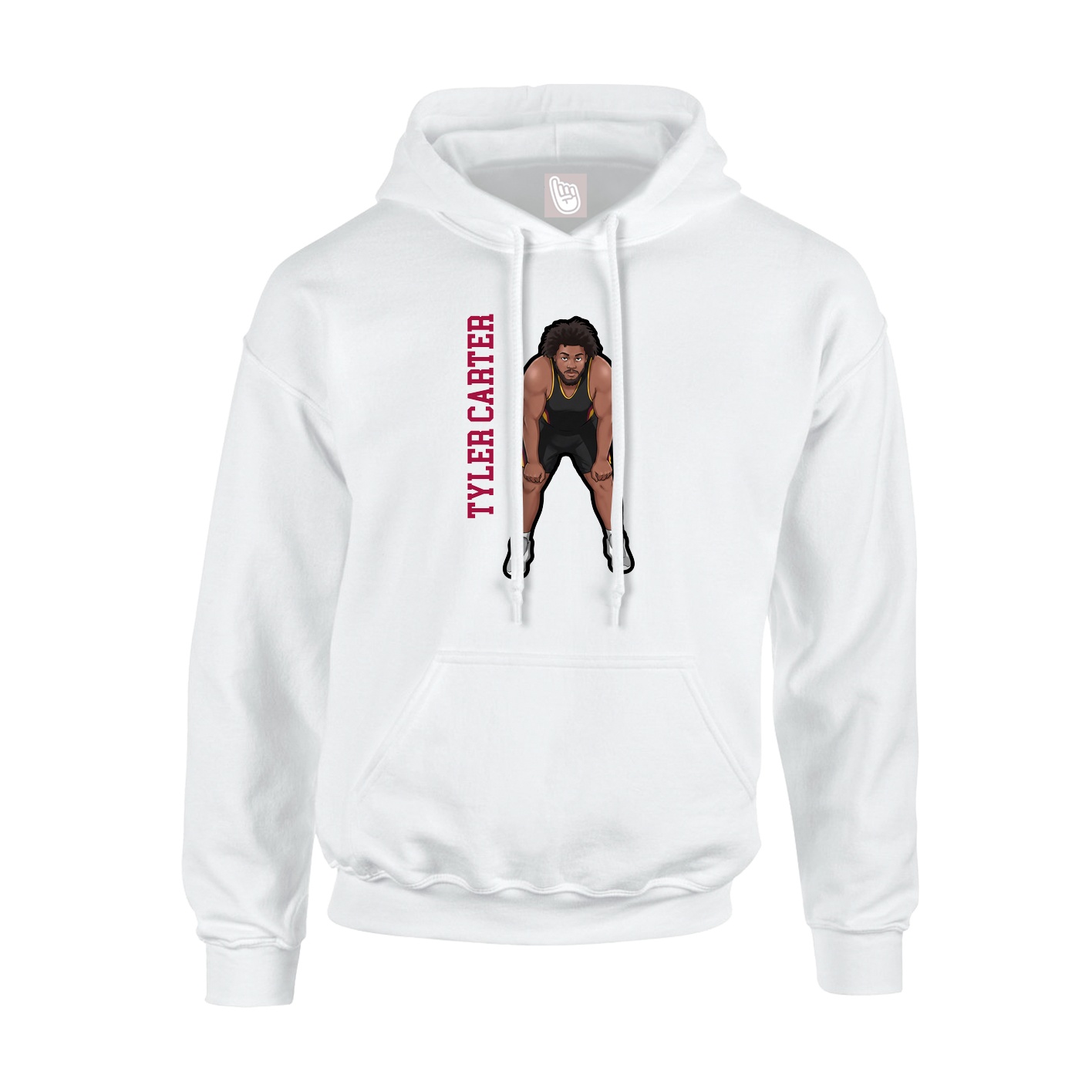 Youth Hoodie — Name Vertical in White