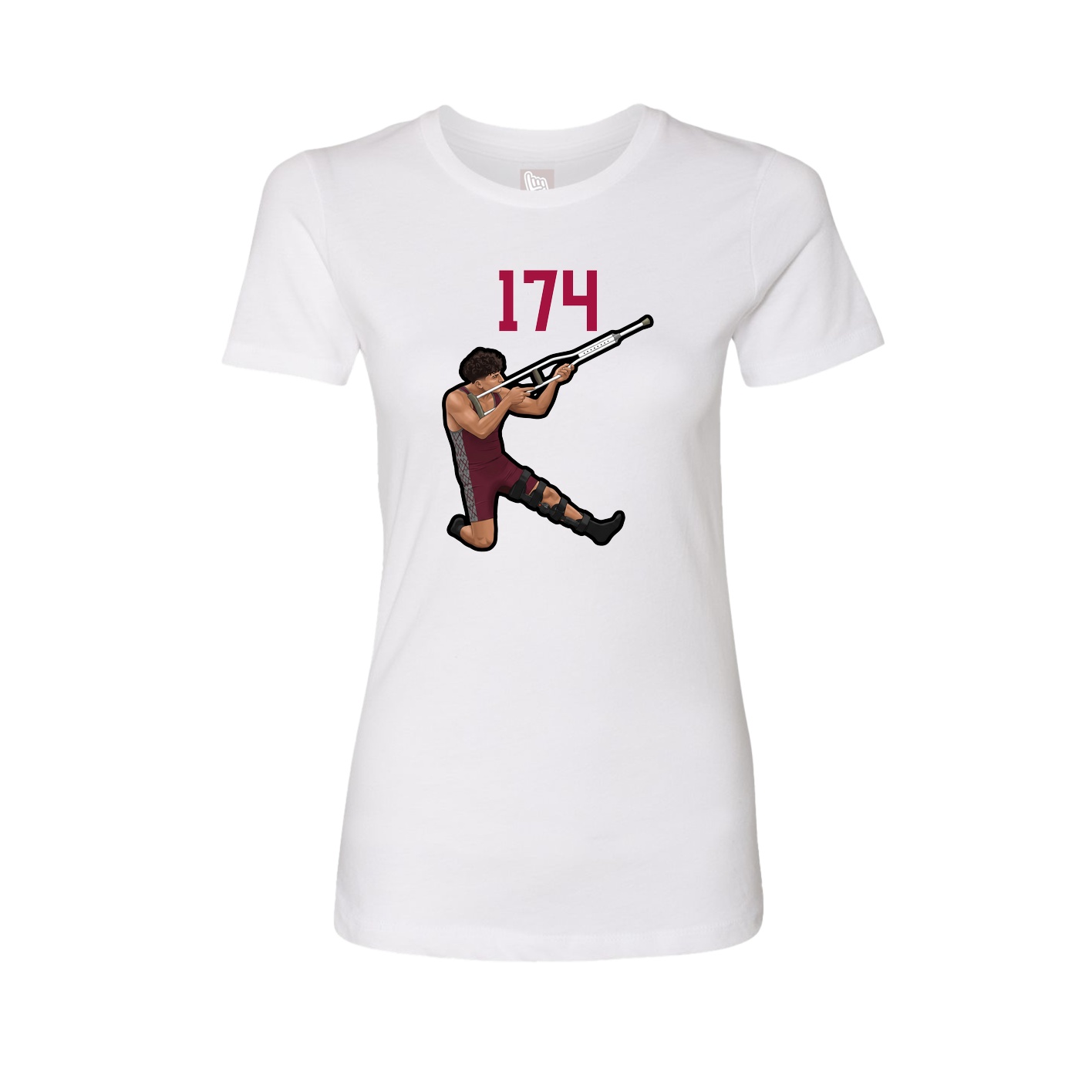 Fitted Women's Tee — Number Top in White