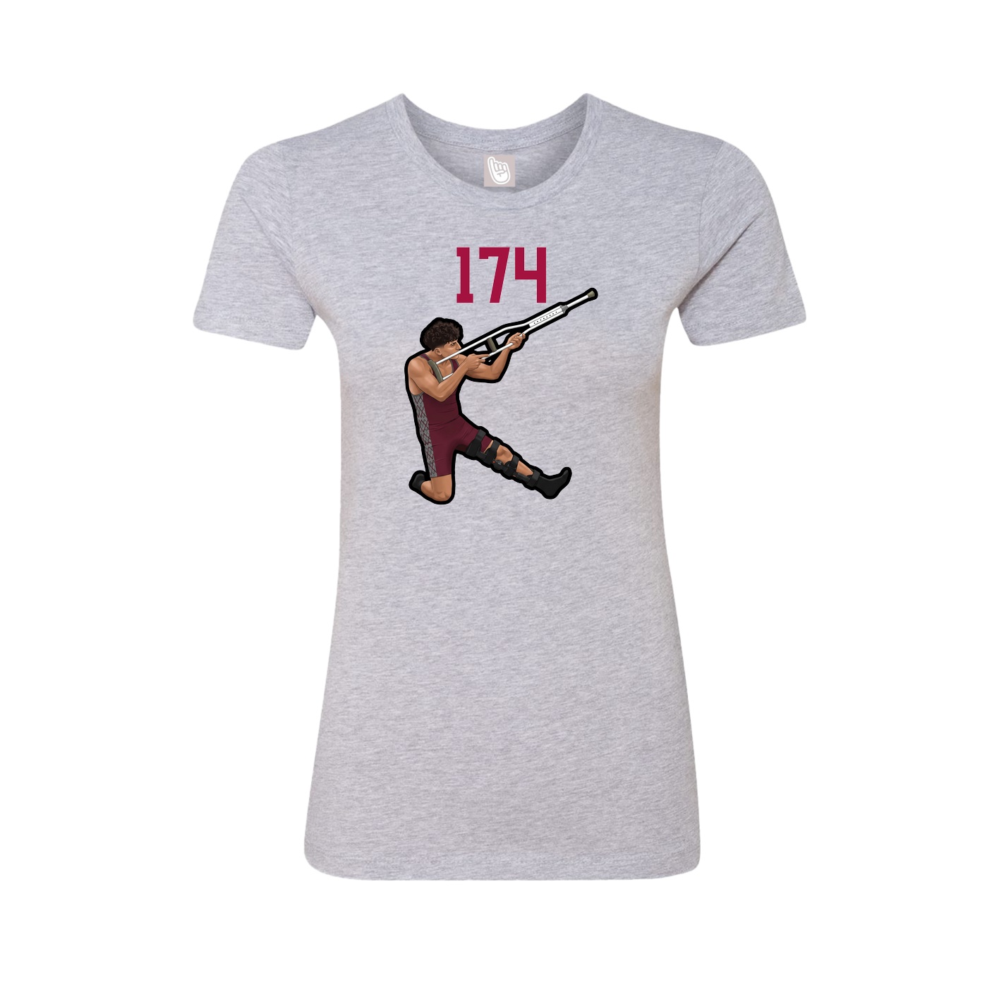 Womens Tee — Number Top in Grey