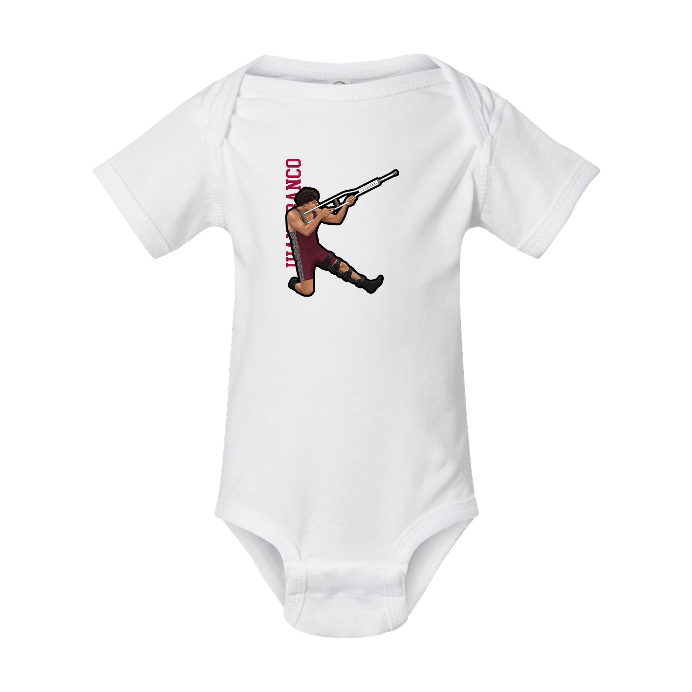 Baby Onesie — Name Vertical in White