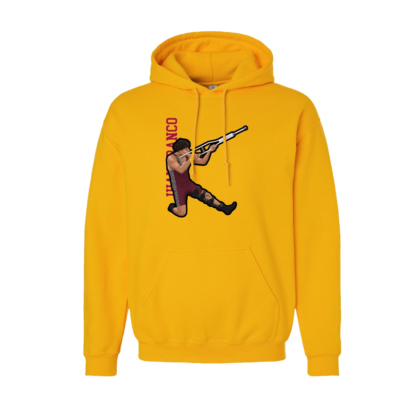 Youth Hoodie — Name Vertical in Gold