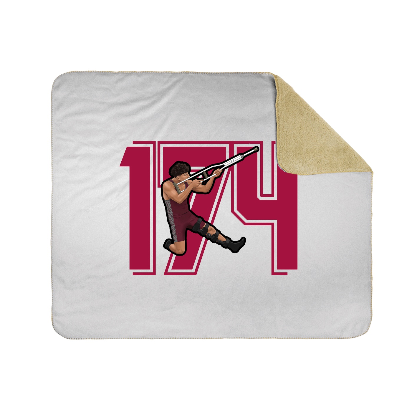 Throw Blanket — Number in White