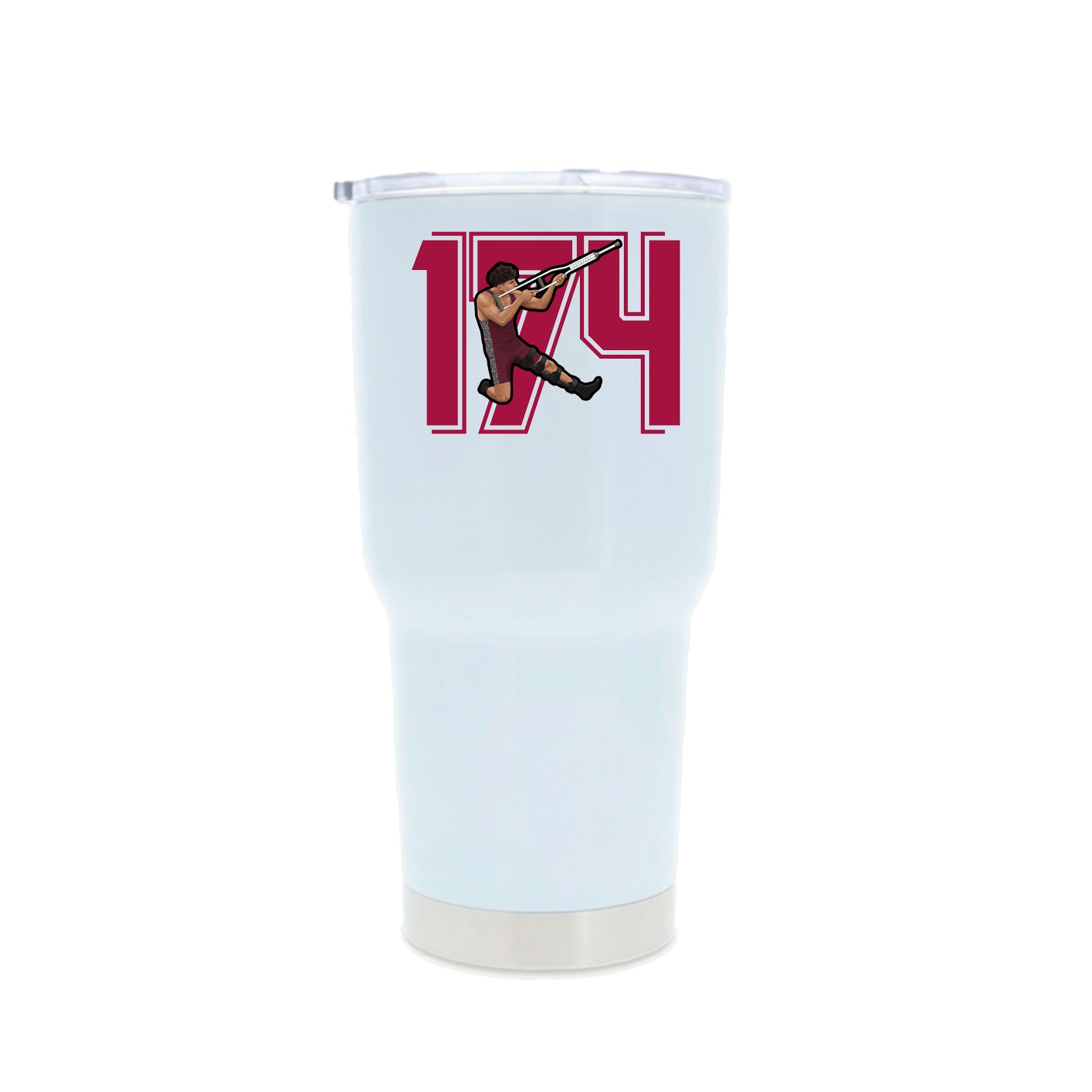 30oz Stainless Steel Tumbler — Number in White