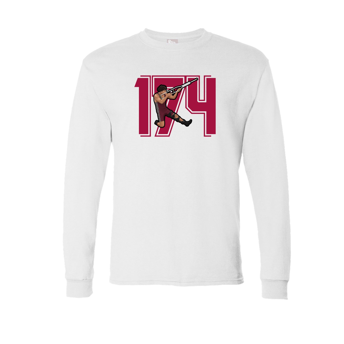 Long Sleeve Tee — Number in White
