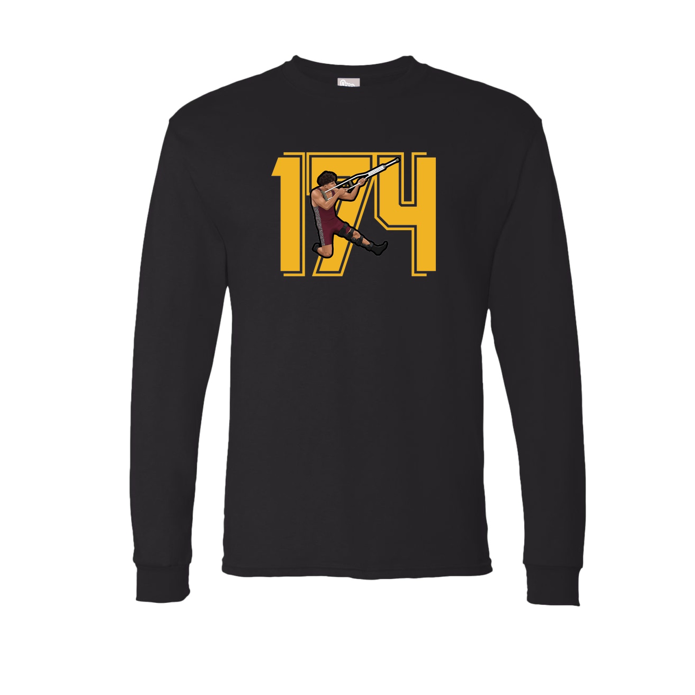Long Sleeve Tee — Number in Black