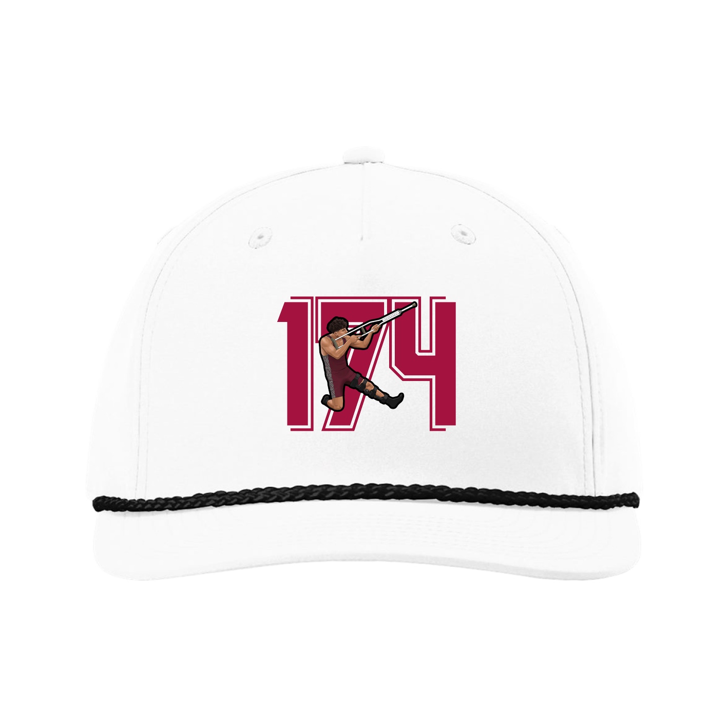 Five-Panel Classic Rope Cap — Number in White