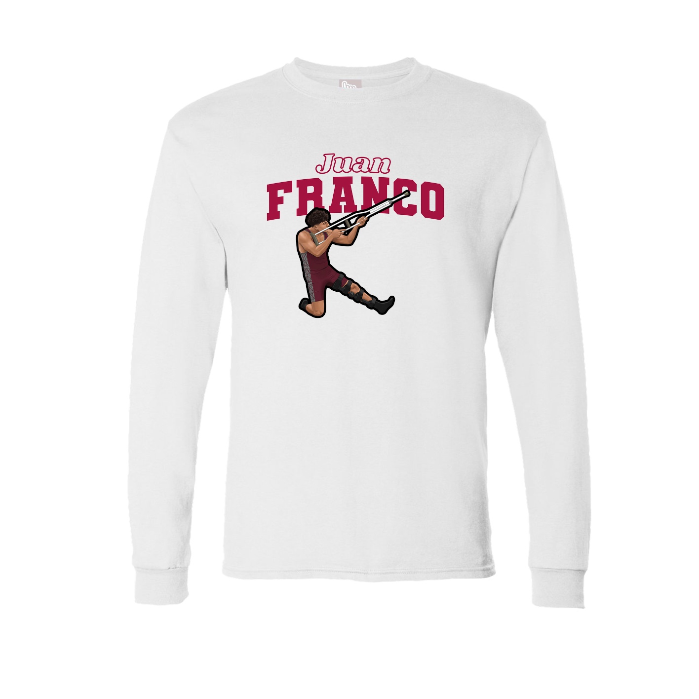 Long Sleeve Tee — Name Arch in White