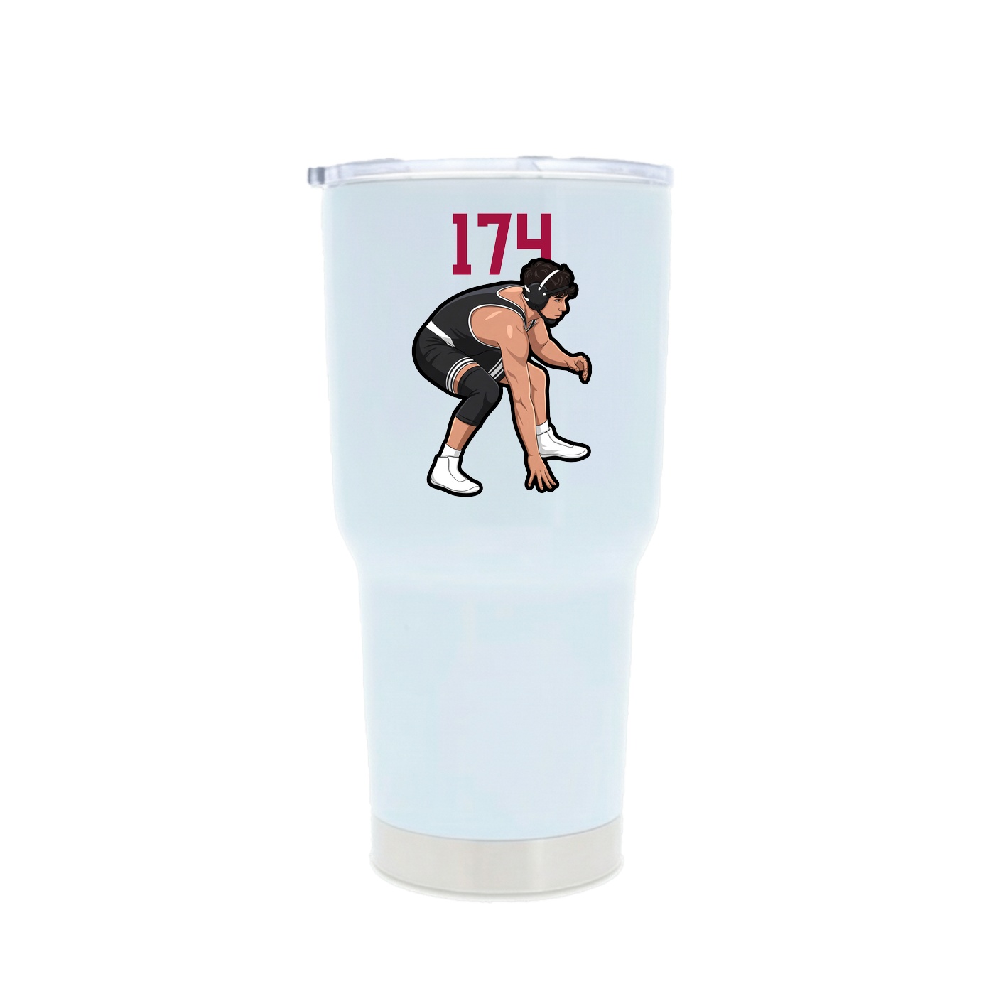 30oz Stainless Steel Tumbler — Number Top in White