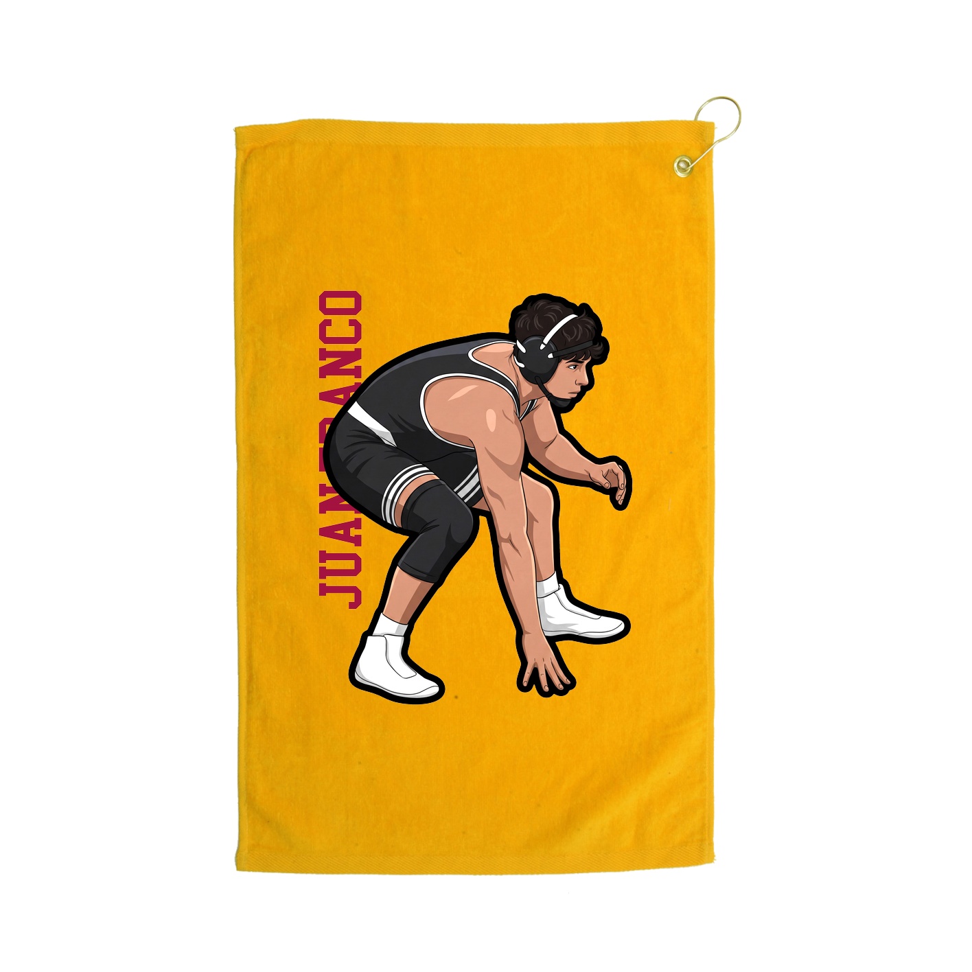 Golf Towel — Name Vertical in Gold
