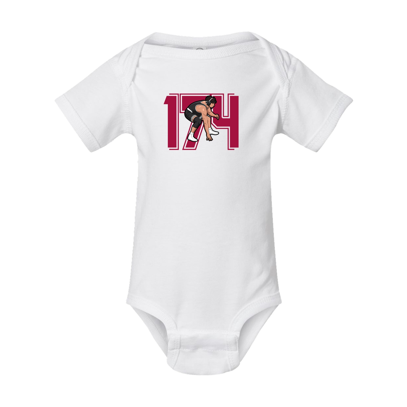 Baby Onesie — Number in White