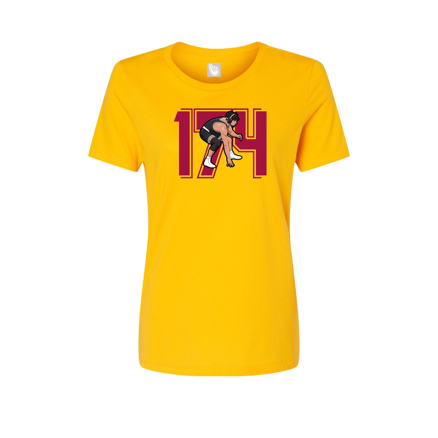 Fitted Women's Tee — Number in Gold