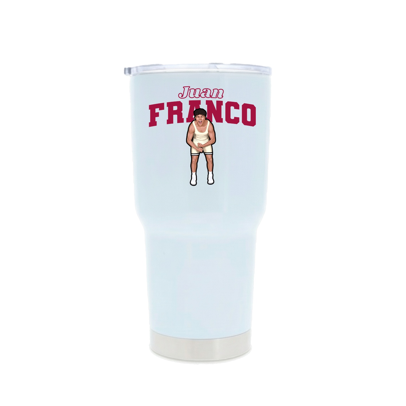 30oz Stainless Steel Tumbler — Name Arch in White
