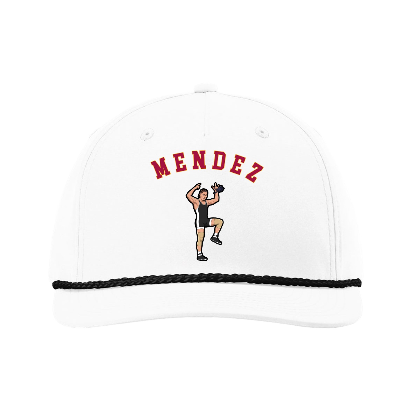 Five-Panel Classic Rope Cap — Shirsey Arch in White