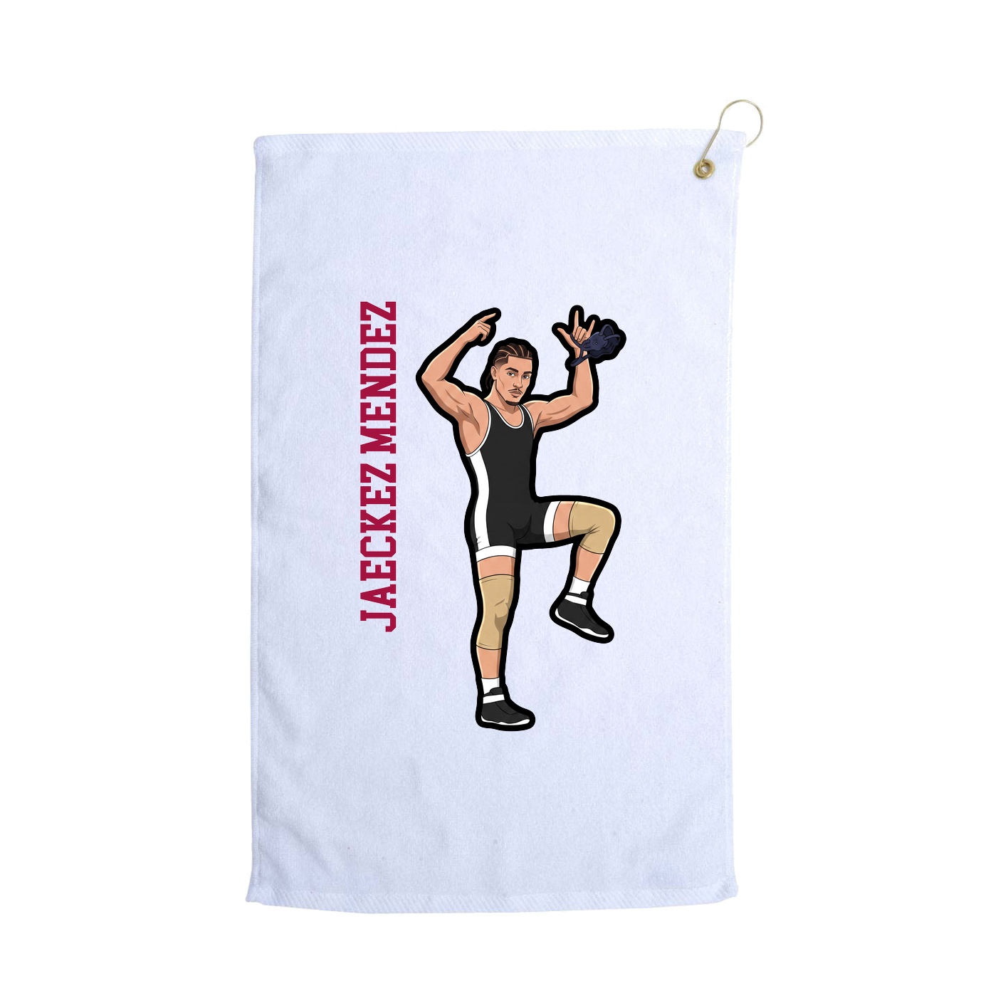 Golf Towel — Name Vertical in White