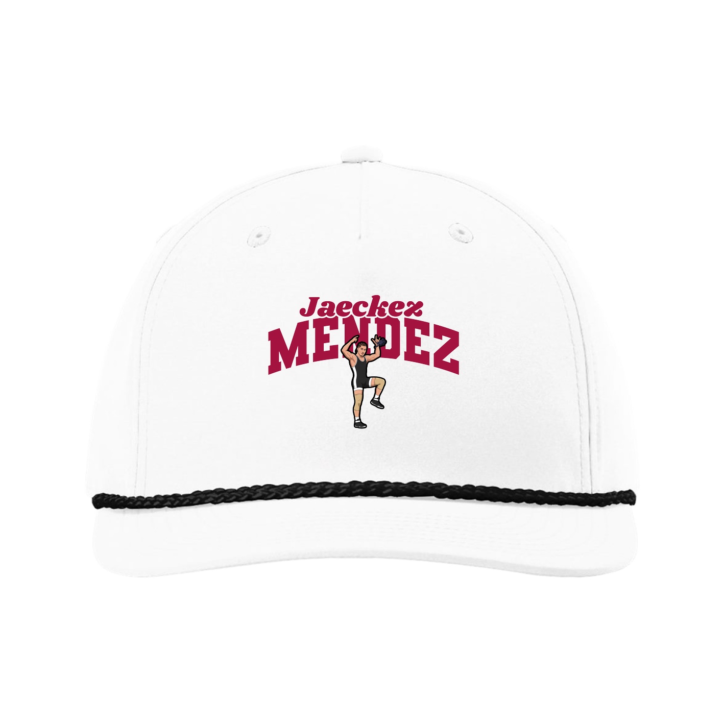 Five-Panel Classic Rope Cap — Signature Arch in White