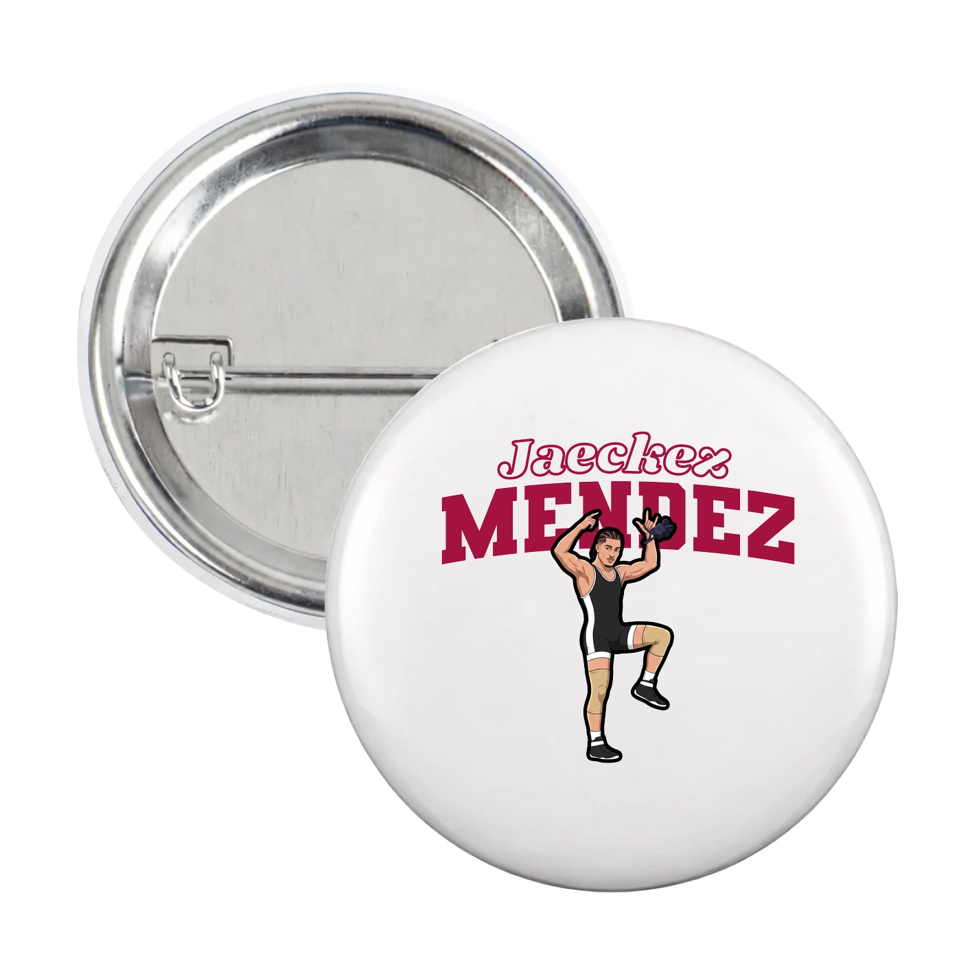 Game Day Button — Name Arch in White