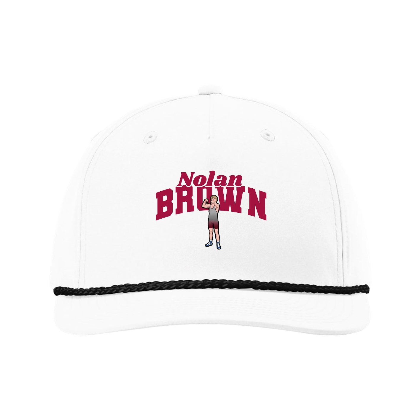 Five-Panel Classic Rope Cap — Signature Arch in White