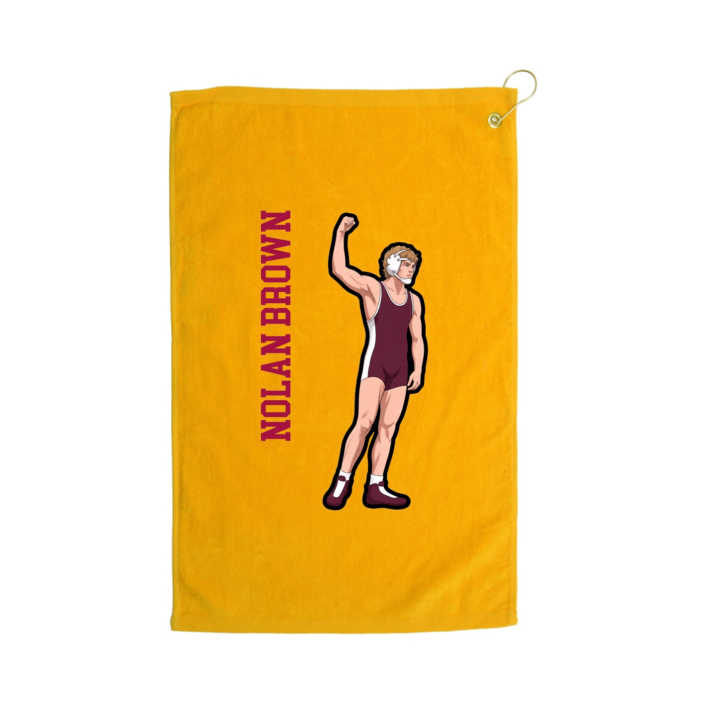 Golf Towel — Name Vertical in Gold