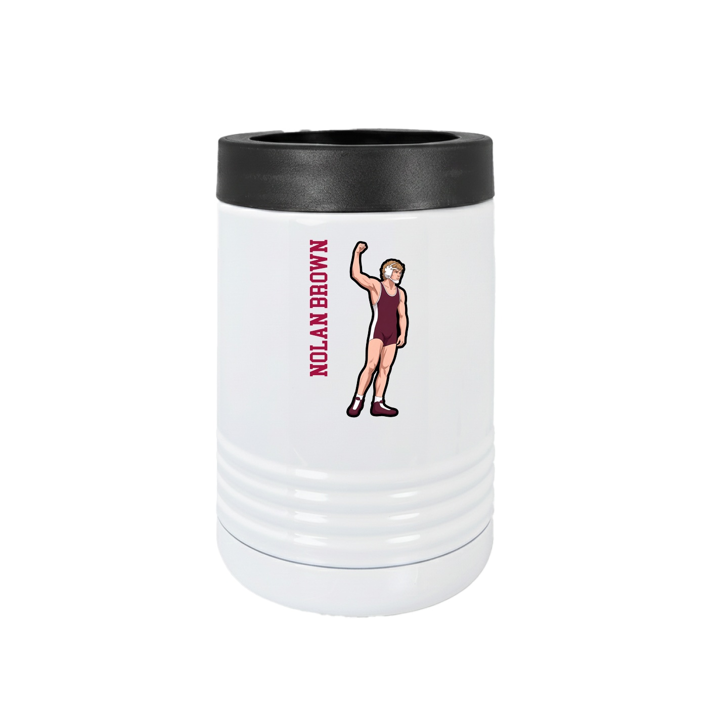 Beverage Holder — Name Vertical in White