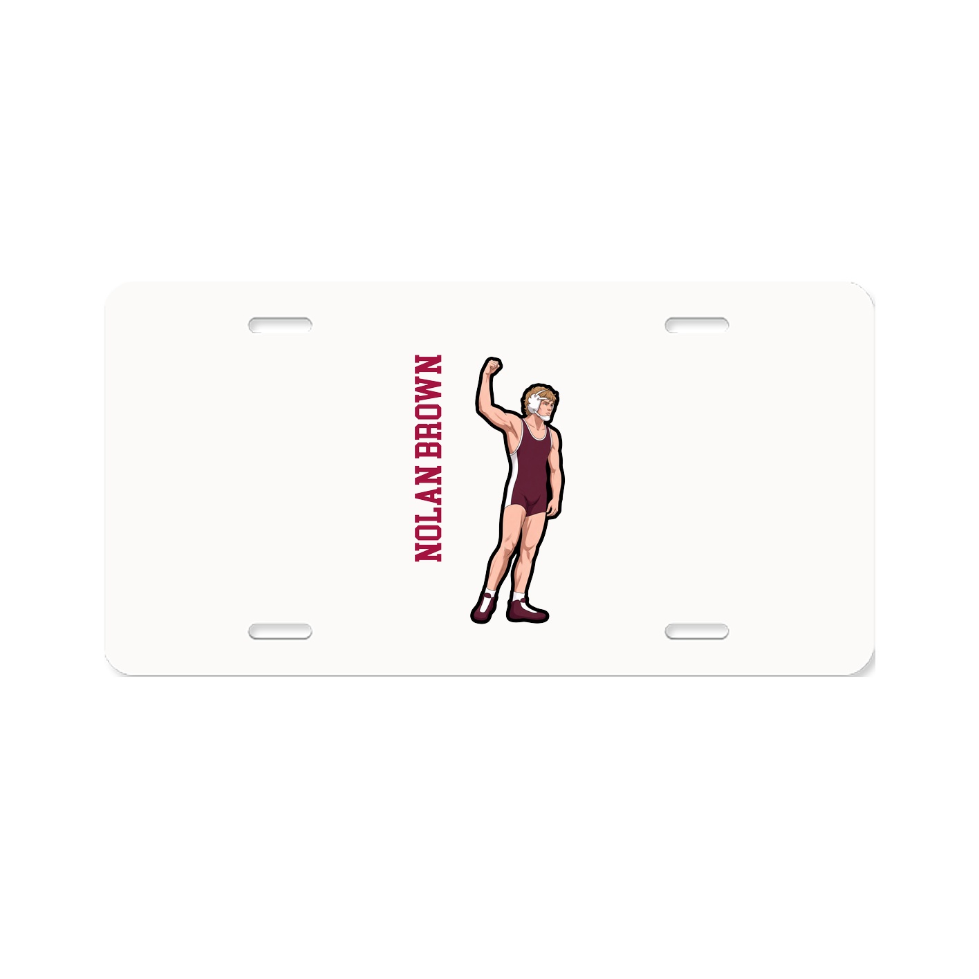License Plate — Name Vertical in Classic