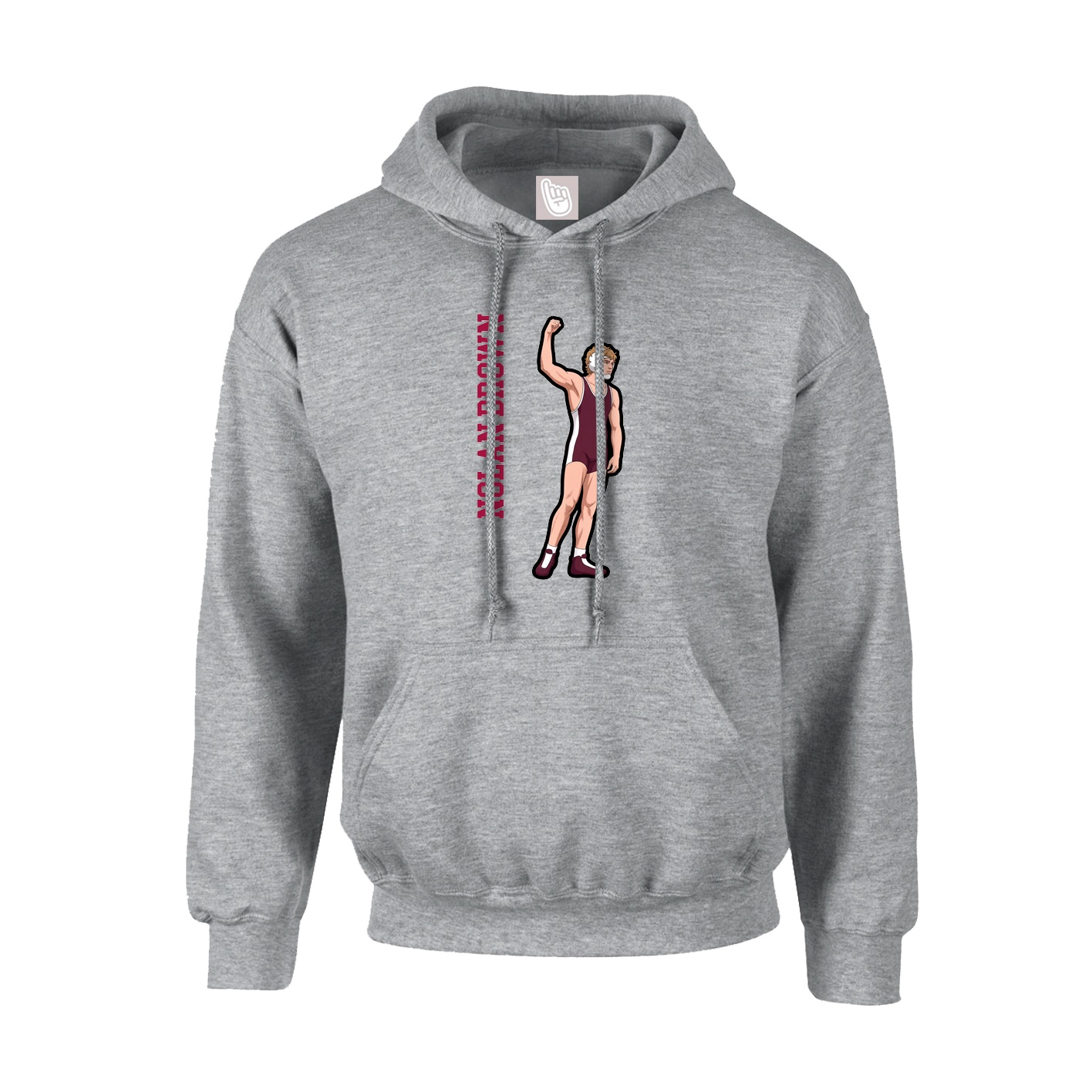 Youth Hoodie — Name Vertical in Grey