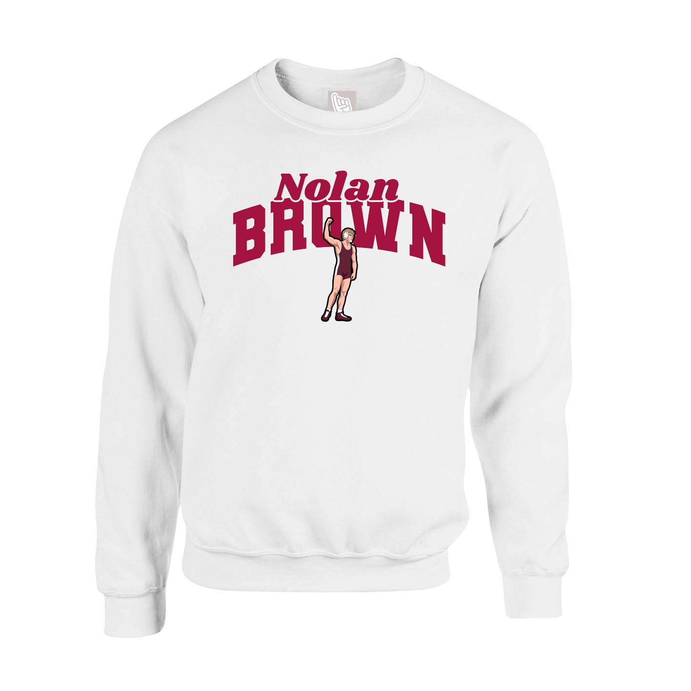 Fleece Crew — Signature Arch in White