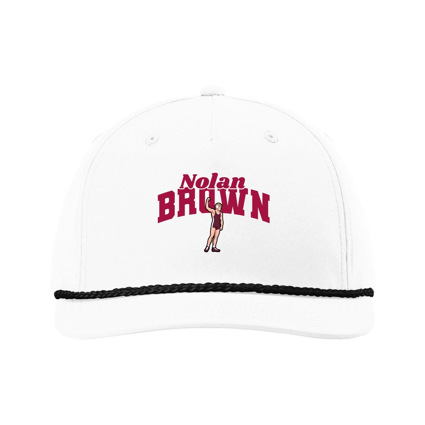 Five-Panel Classic Rope Cap — Signature Arch in White