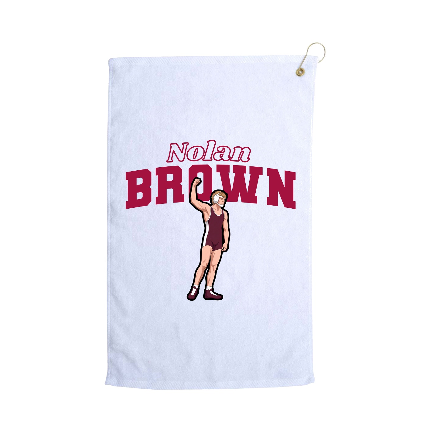 Golf Towel — Name Arch in White