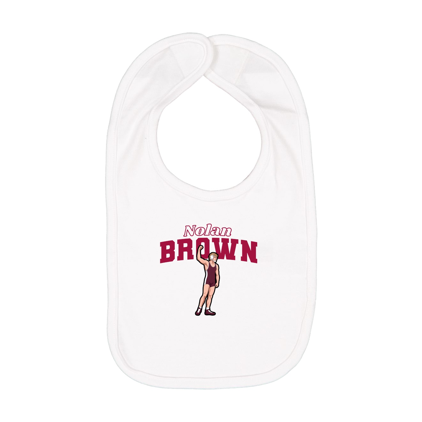 Infant Bib — Name Arch in White