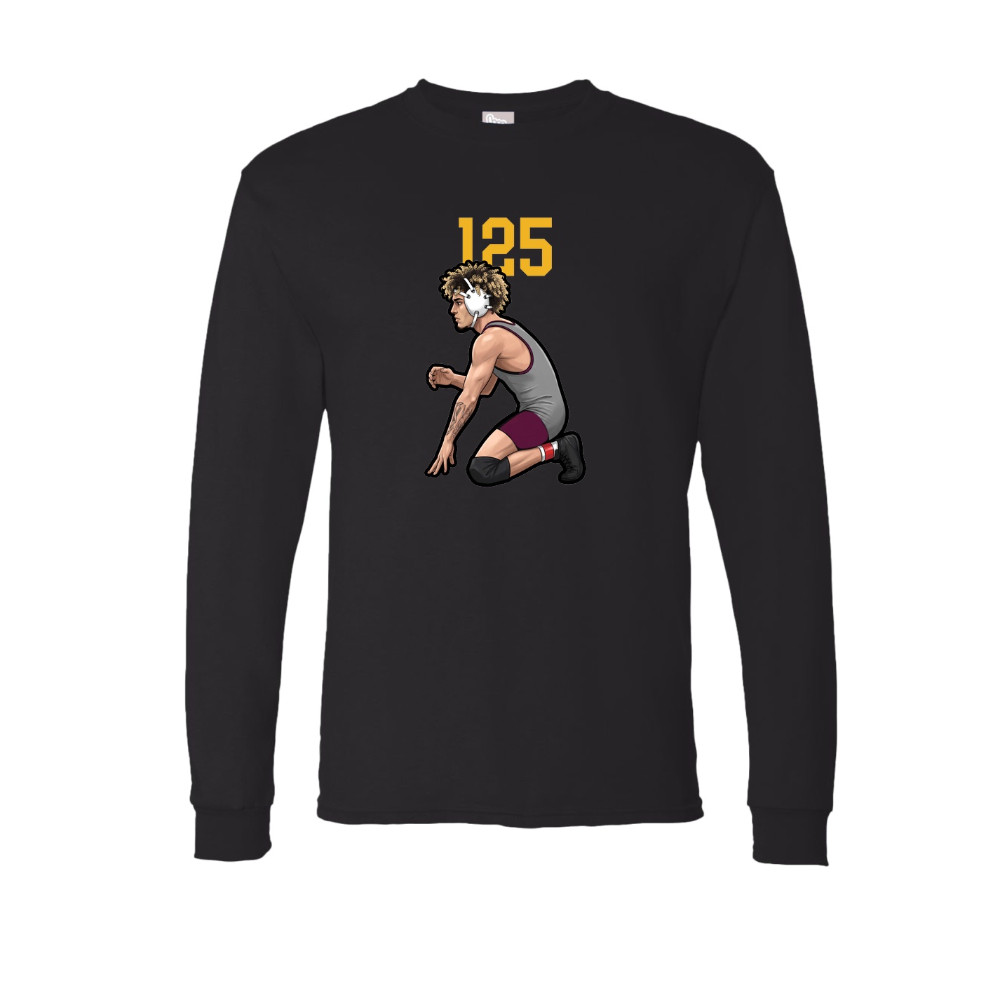Long Sleeve Tee — Number Top in Black