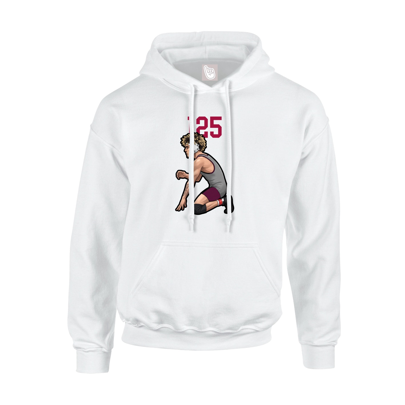 Youth Hoodie — Number Top in White