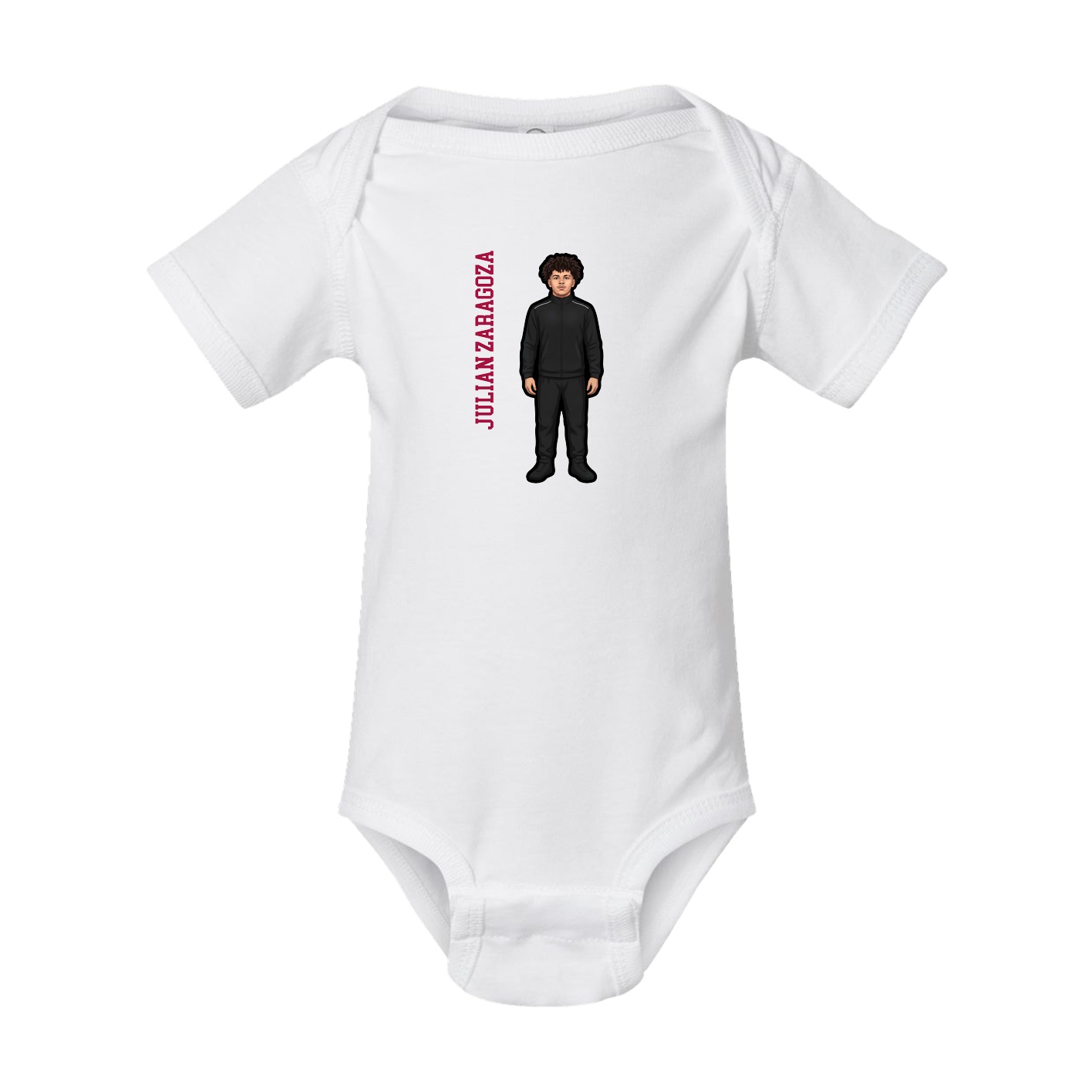 Baby Onesie — Name Vertical in White