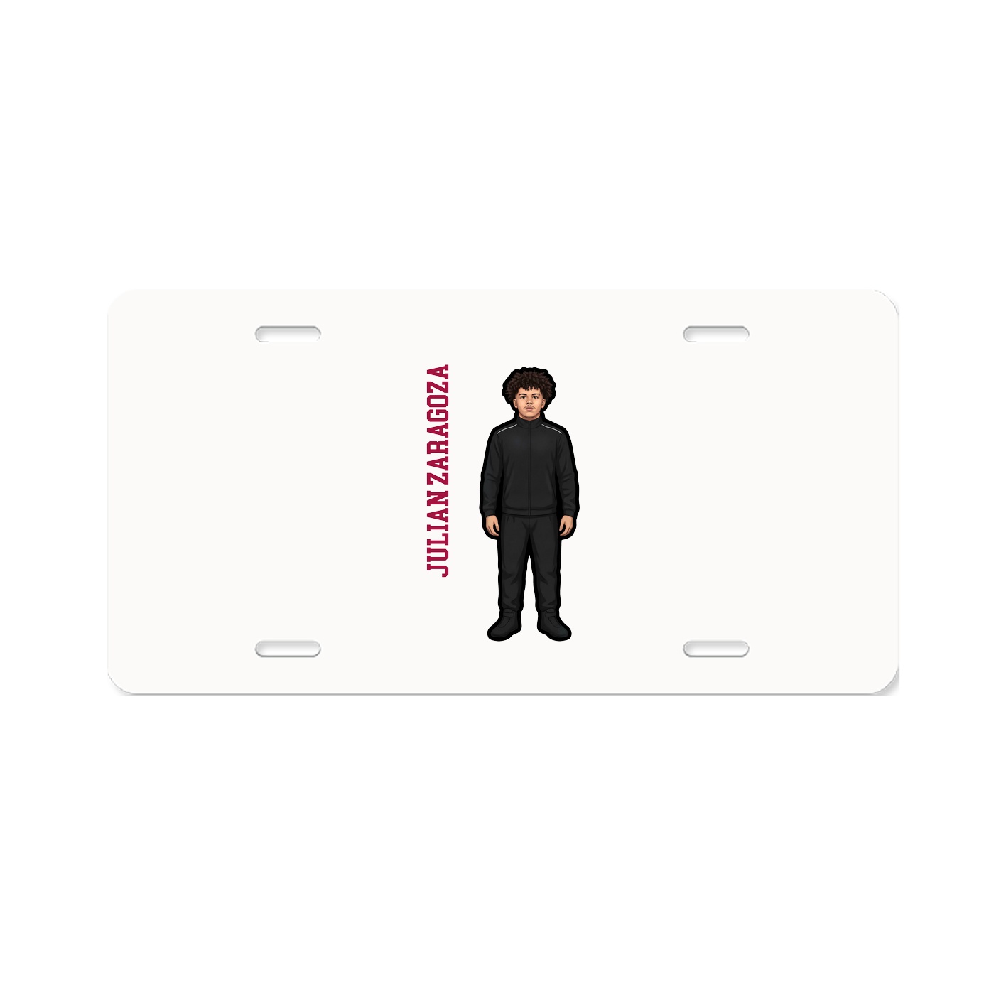 License Plate — Name Vertical in Classic