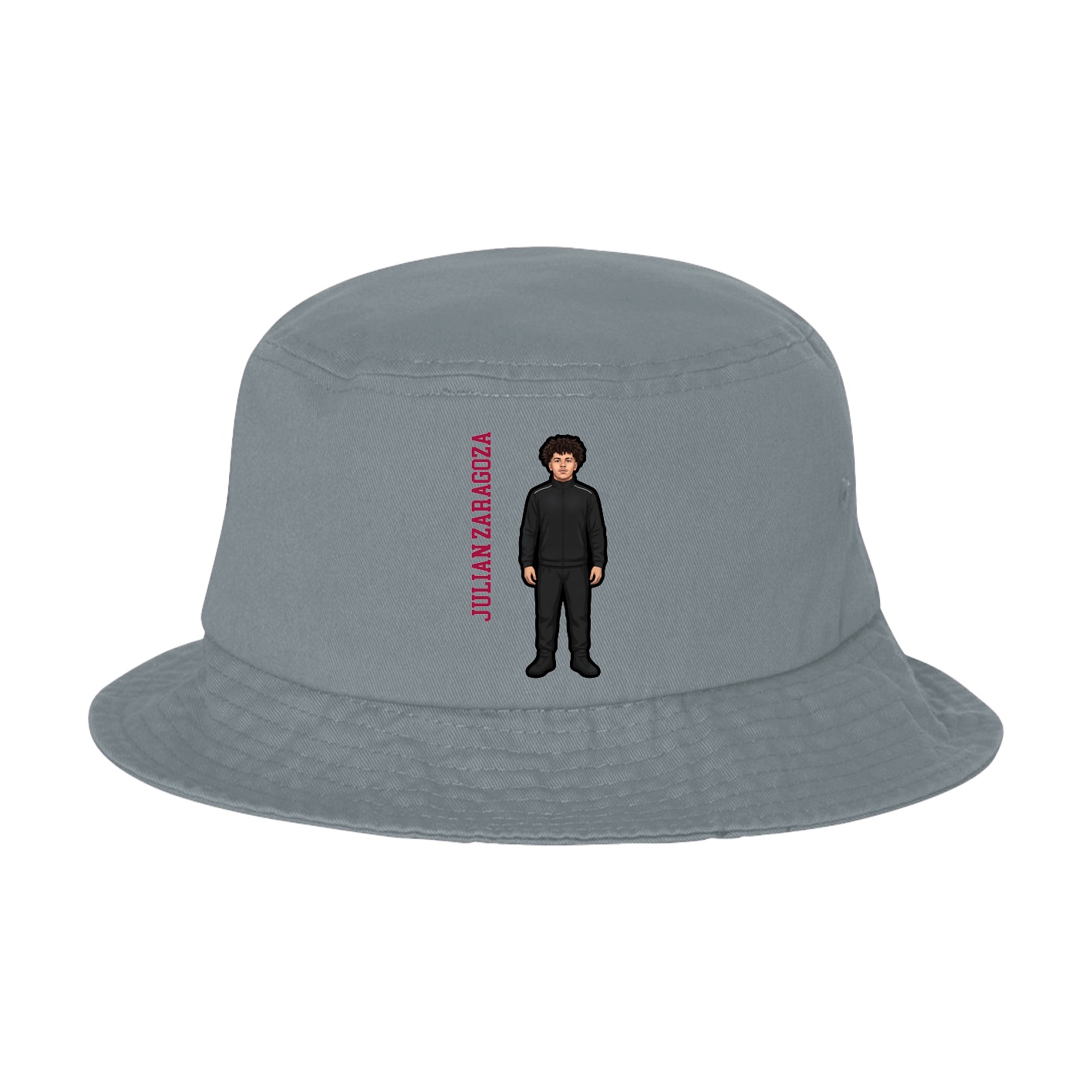 Bucket Cap — Name Vertical in Grey
