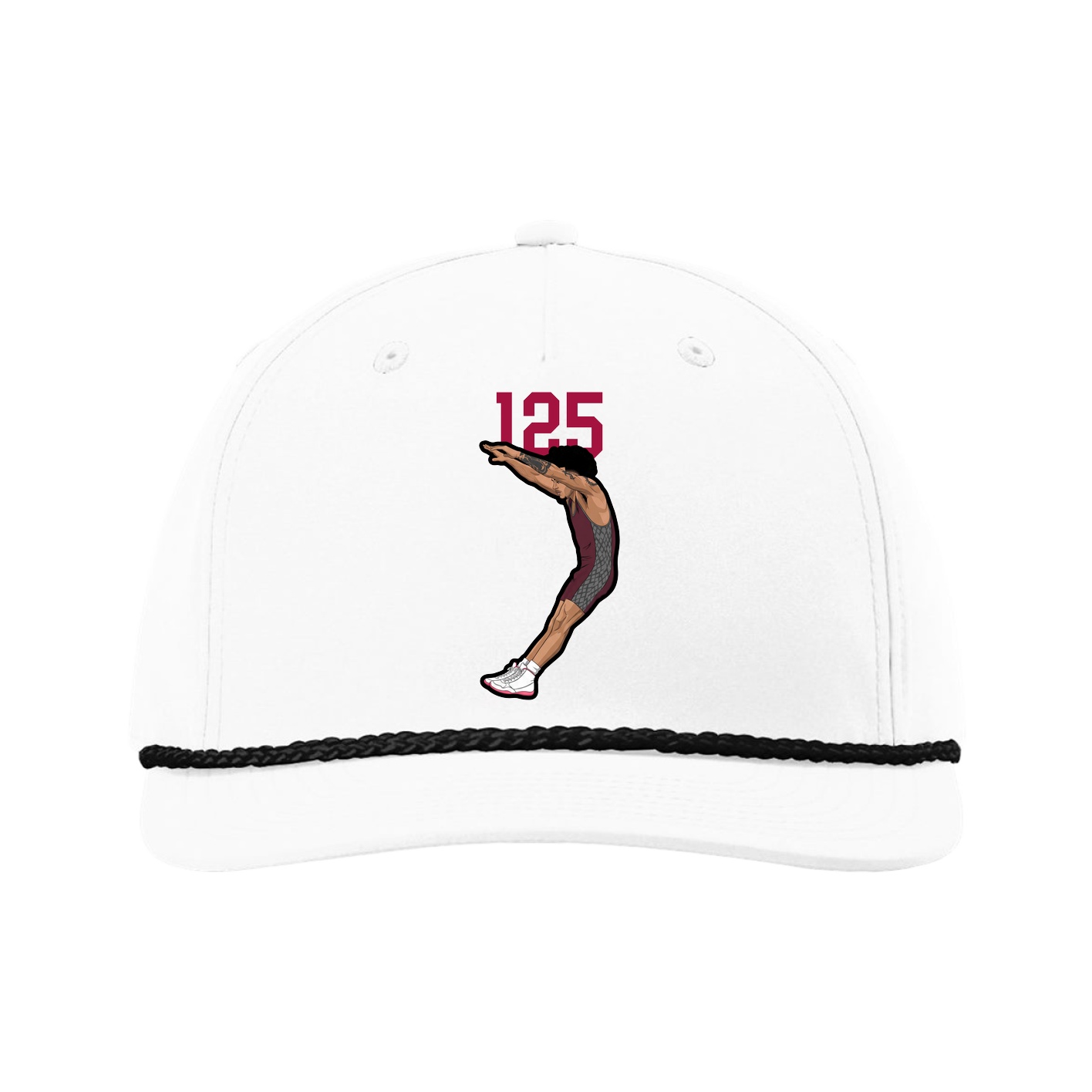 Five-Panel Classic Rope Cap — Number Top in White