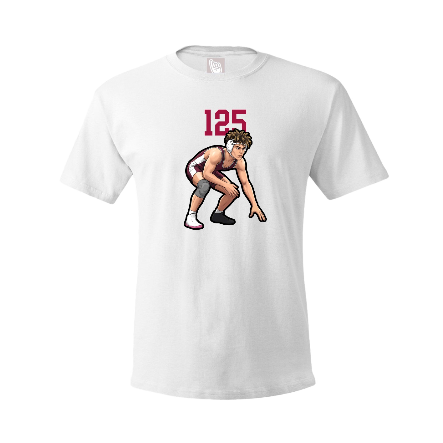 Youth Tee — Number Top in White
