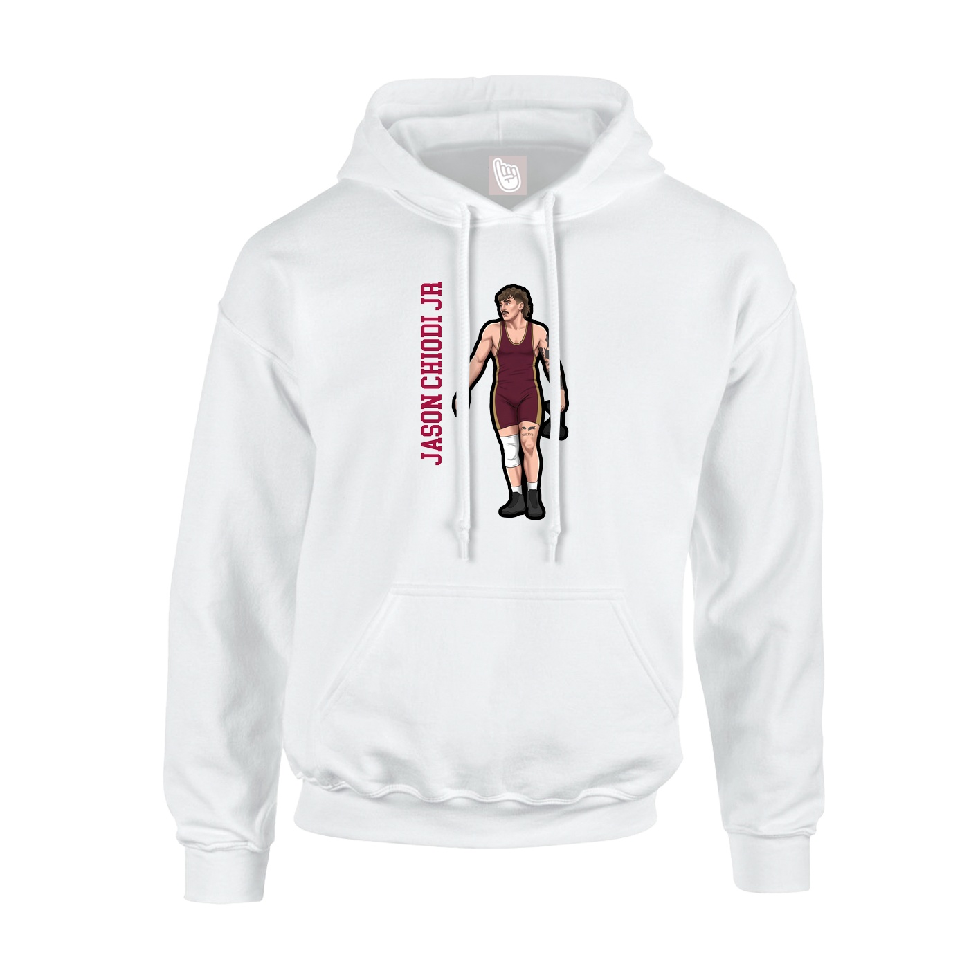 Hoodie — Name Vertical in White