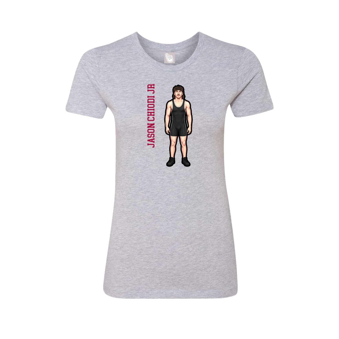 Womens Tee — Name Vertical in Grey