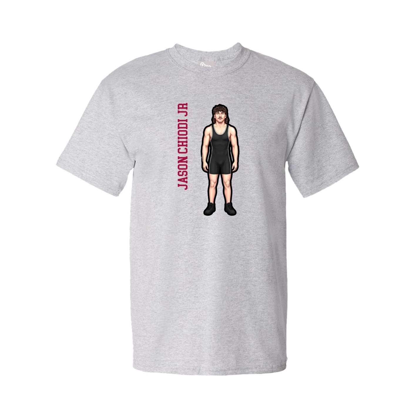Youth Tee — Name Vertical in Grey