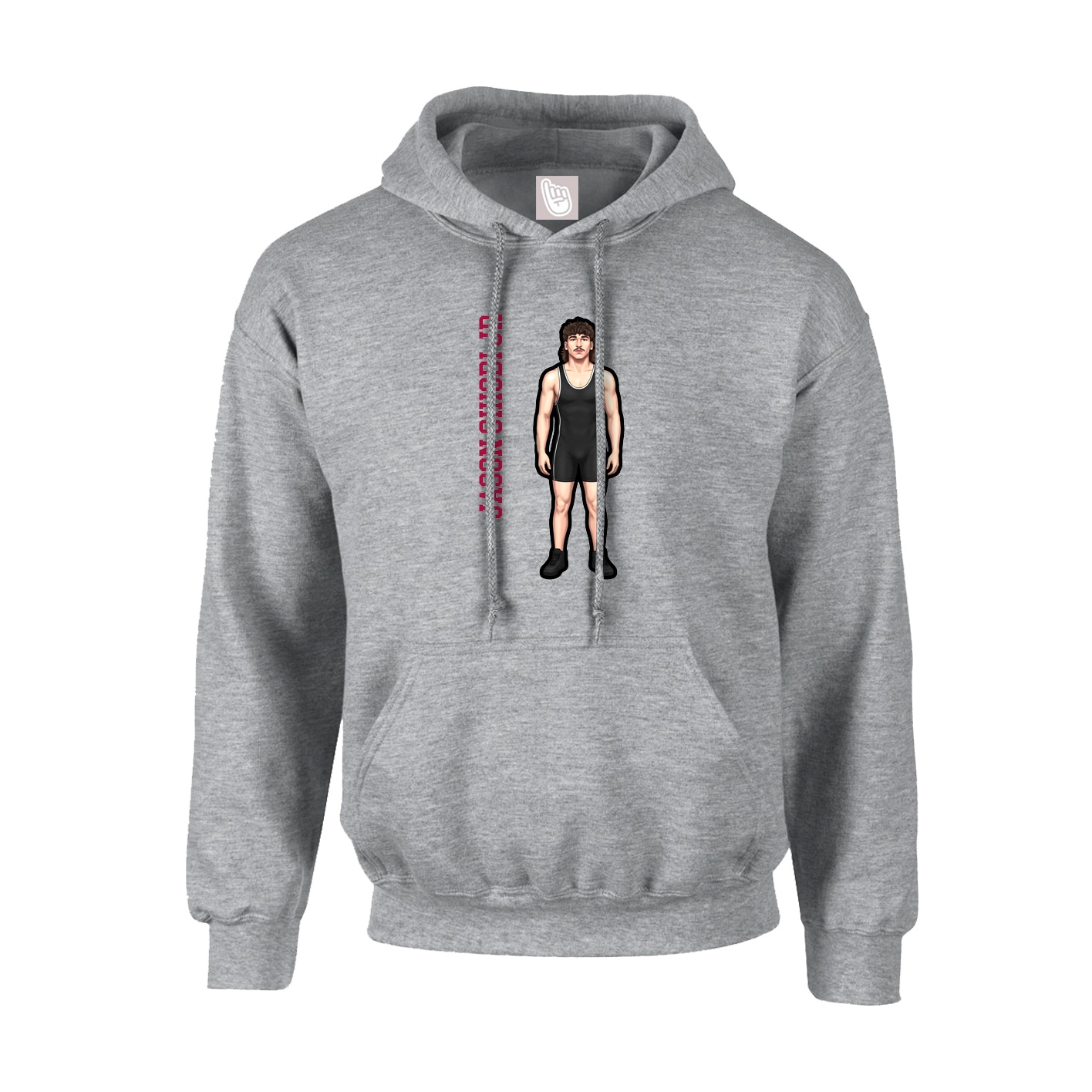 Hoodie — Name Vertical in Grey