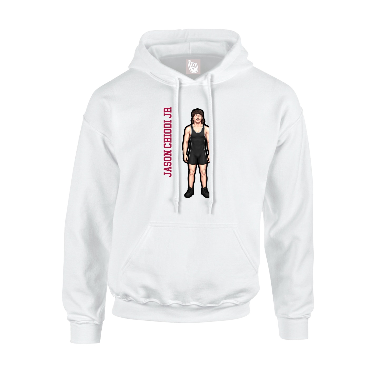 Youth Hoodie — Name Vertical in White